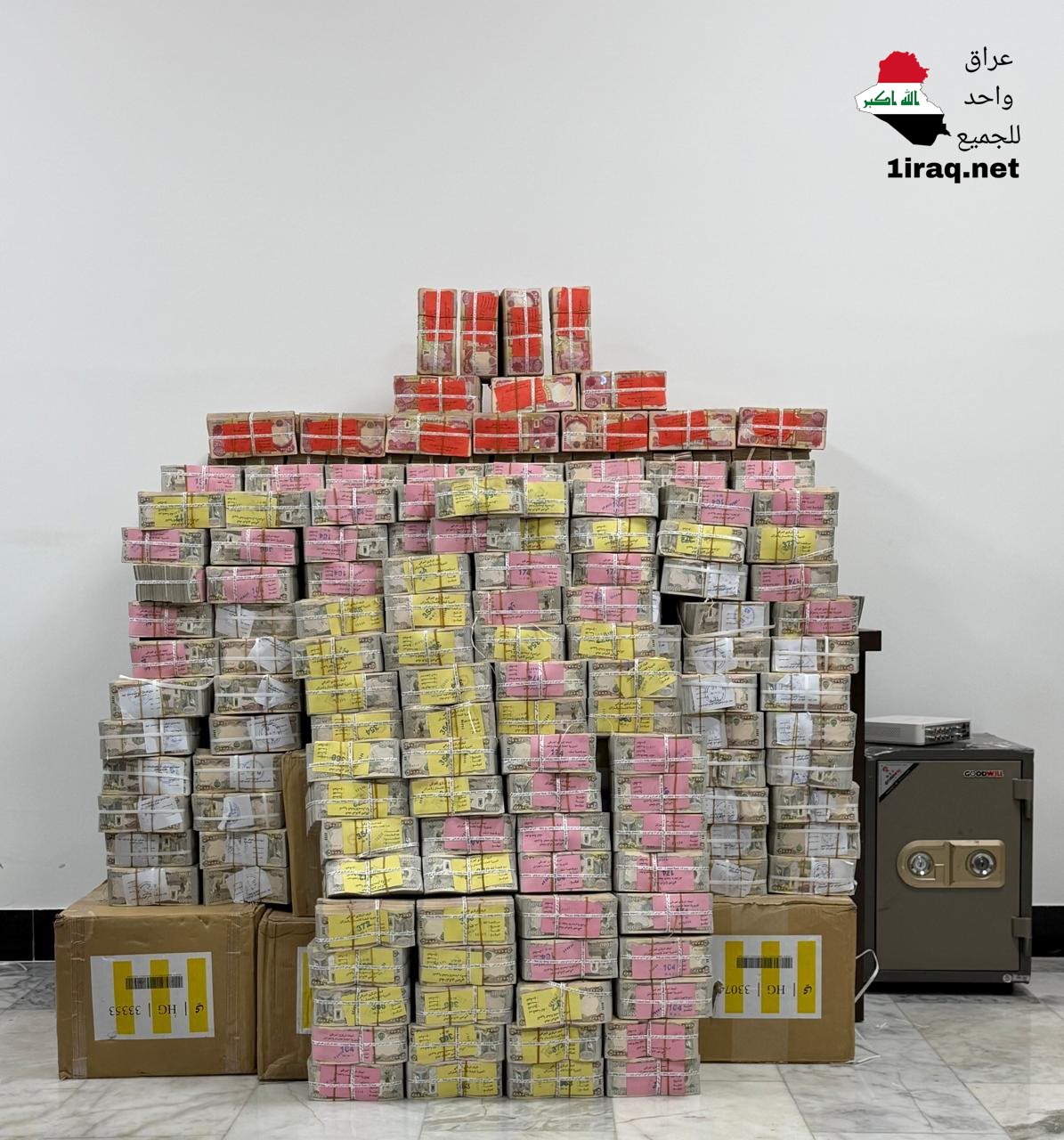 القضاء العراقي يضبط 25 مليار دينار ومليون دولار و5 كيلوغرامات من الذهب